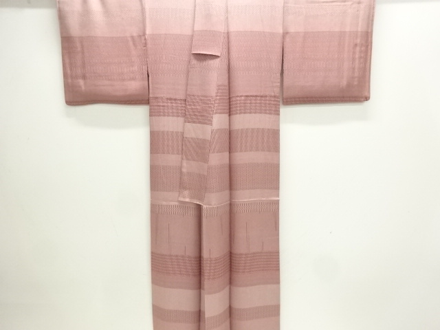  宍戸陸作　横段に抽象模様江戸小紋着物